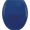 MSV Abattant Wc MDF Bleu Marine - - Universel - Fixation par le dessus avec entraxe universelle