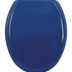 MSV Abattant Wc MDF Bleu Marine - - Universel - Fixation par le dessus avec entraxe universelle