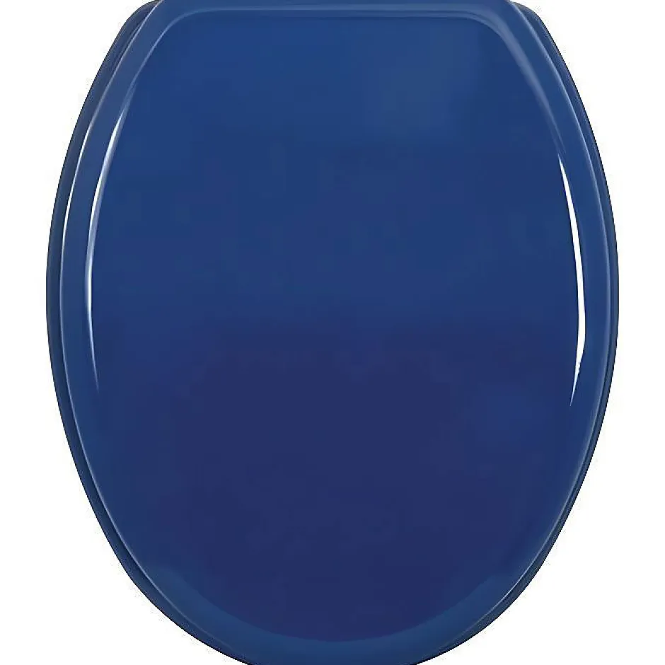 MSV Abattant Wc MDF Bleu Marine - - Universel - Fixation par le dessus avec entraxe universelle
