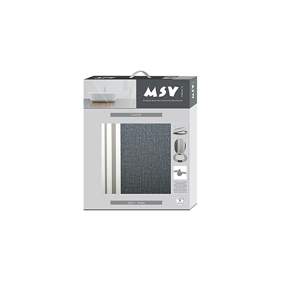 MSV Abattant wc MDF Cardiff Gris Charnières Inox* Abattant Wc