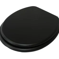 MSV Abattant wc MDF CLEO Noir mat Charnières Inox
