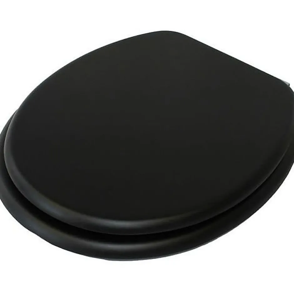 MSV Abattant wc MDF CLEO Noir mat Charnières Inox