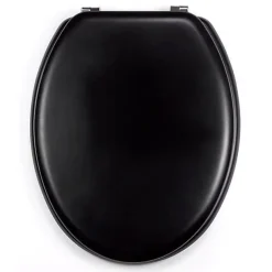 MSV Abattant wc MDF CLEO Noir mat Charnières Inox