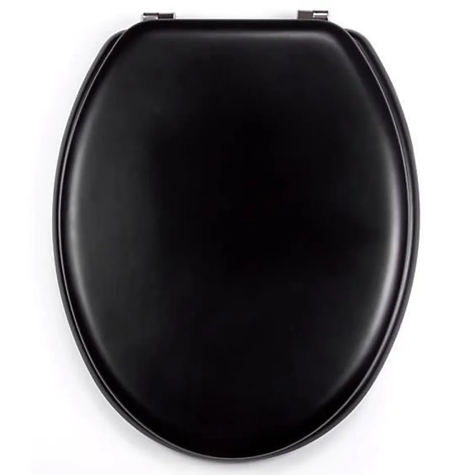 MSV Abattant wc MDF CLEO Noir mat Charnières Inox