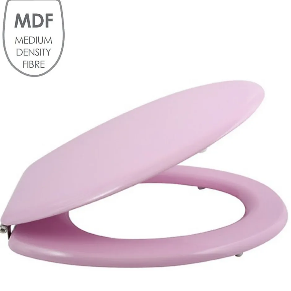 MSV Abattant wc MDF CLEO Rose Poudré Charnières Inox* Abattant Wc