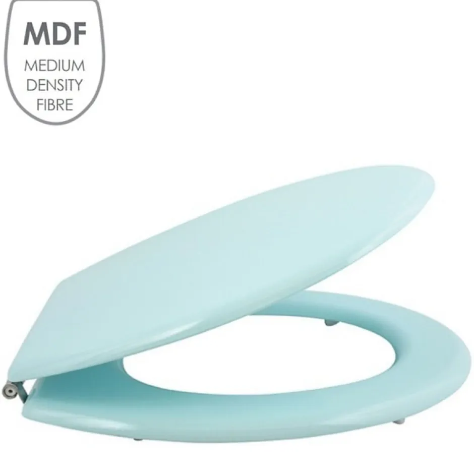 MSV Abattant wc MDF CLEO Vert Poudré Charnières en Inox