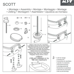 MSV Abattant wc MDF Dog SCOTT Beige Charnières Inox* Abattant Wc