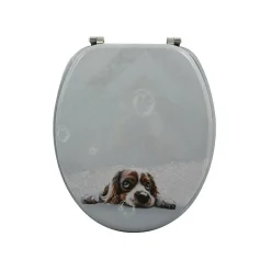 MSV Abattant wc MDF Doggy Bath Charnières Inox