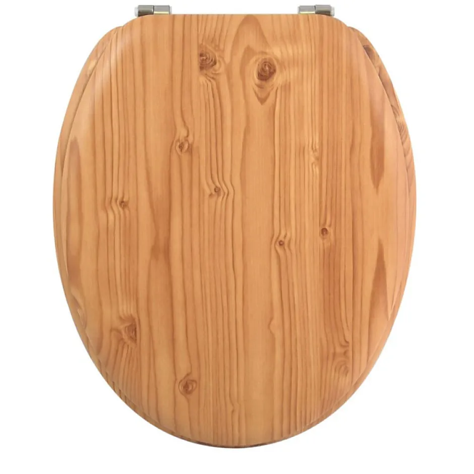 MSV Abattant wc MDF en Décor Pin Marron Charnières Inox* Abattant Wc
