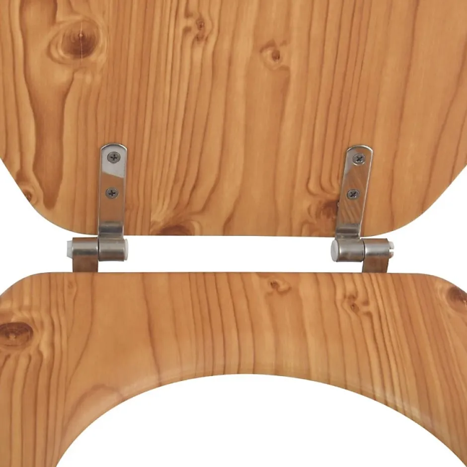 MSV Abattant wc MDF en Décor Pin Marron Charnières Inox* Abattant Wc