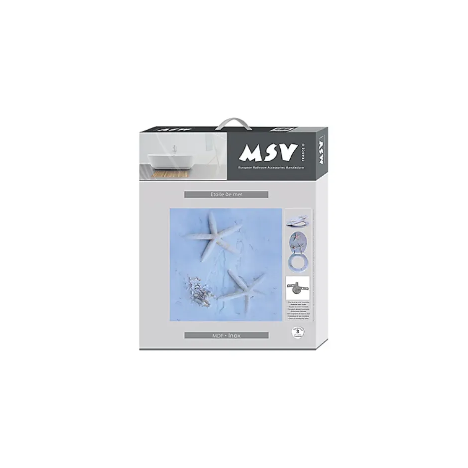 MSV Abattant wc MDF Etoile de mer Charnières Inox* Abattant Wc