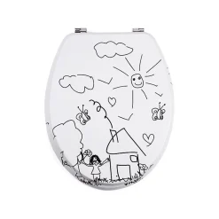 MSV Abattant wc MDF Jardin d'enfants Charnières Inox