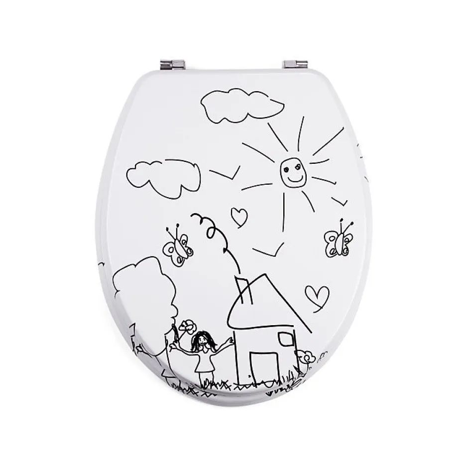 MSV Abattant wc MDF Jardin d'enfants Charnières Inox