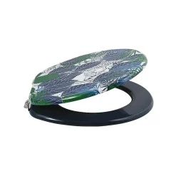 MSV Abattant wc MDF RAIN FOREST Bleu Vert Charnières Inox* Abattant Wc