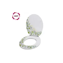 MSV Abattant wc MDF Sofaïa à Motifs Fleurs Charnières Inox* Abattant Wc