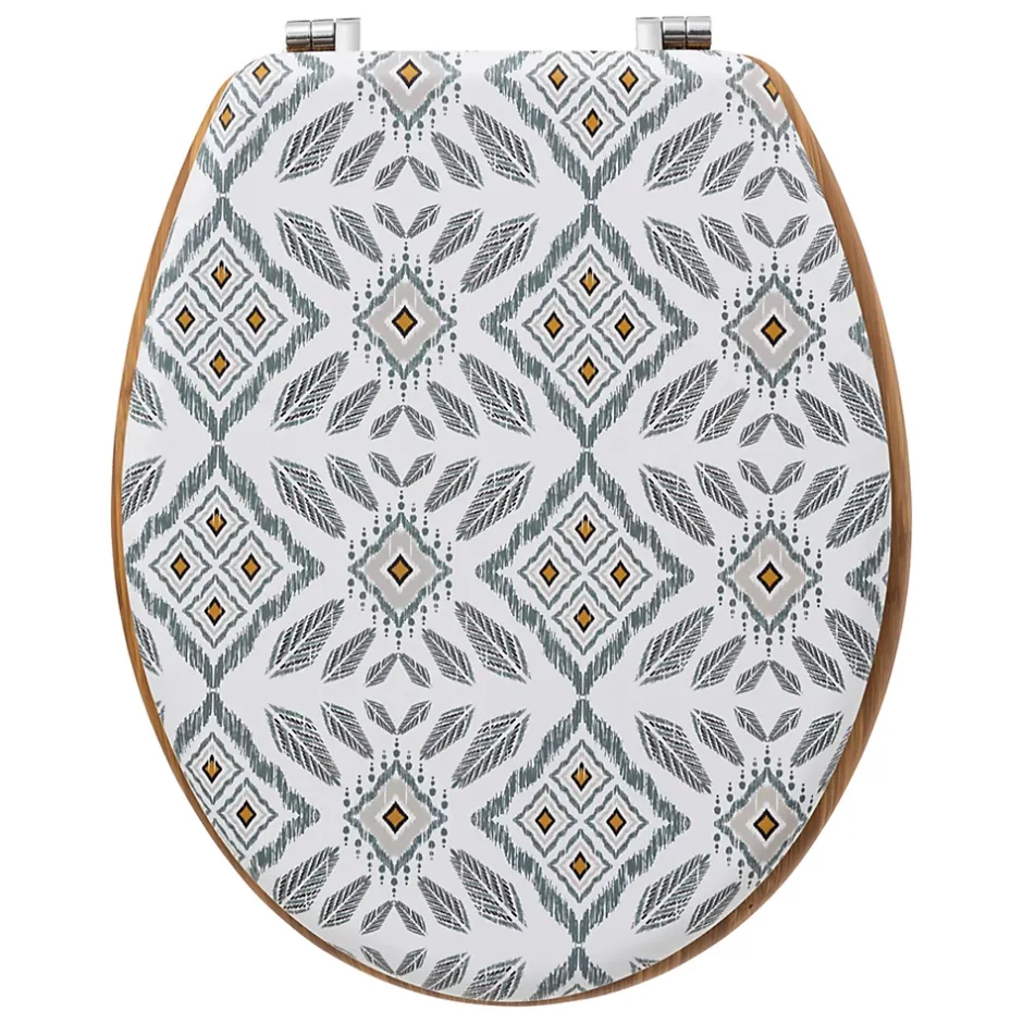 5Five Abattant WC motifs apaches et lunette effet bois à fermeture standard,