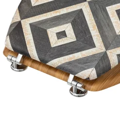 5Five Abattant WC motifs canva blanc et noir et lunette effet bois,