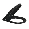 Todot Abattant WC Noir Déclipsable Forme D avec Frein de Chute