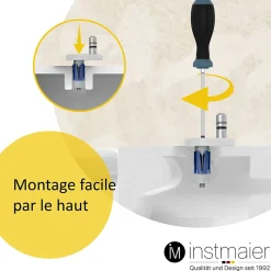 Instmaier Abattant WC ovale en duroplast blanc avec frein de chute ALMA
