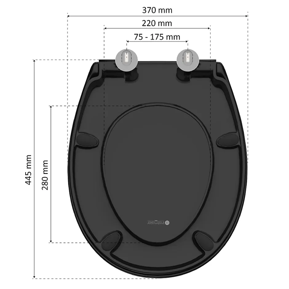 Instmaier Abattant WC ovale en duroplast noir avec frein de chute ALMA* Abattant Wc