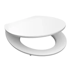 Instmaier Abattant WC ovale en MDF blanc avec frein de chute GAIA