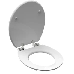 Instmaier Abattant WC ovale en MDF blanc avec frein de chute GAIA