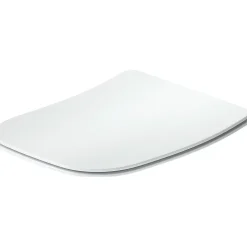 Duravit Abattant WC plastique Carré Blanc extra-plat, Lunette toilettes à frein de chute / fermeture amortie, 36x42,3x4,8cm, Univavo* Abattant Wc