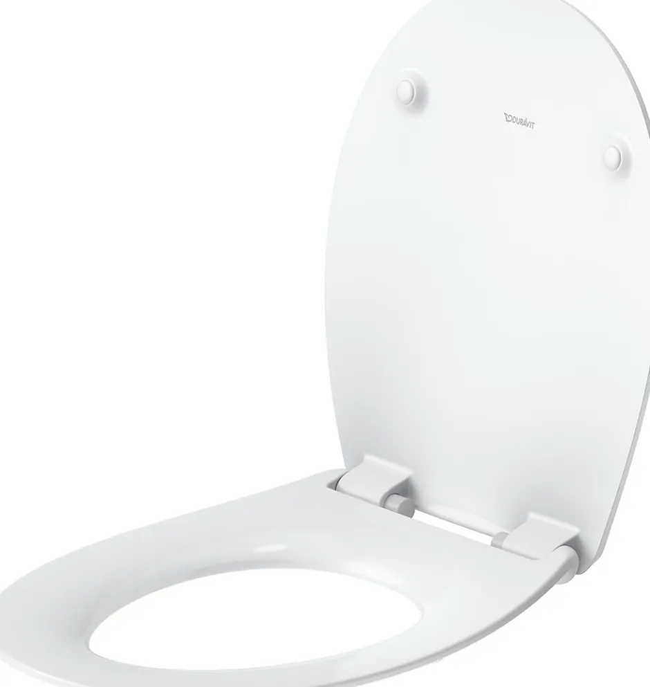 Duravit Abattant WC plastique Ovale Blanc, Lunette toilettes universel à frein de chute / fermeture amortie - 37,3x43,3x5cm - Univavo* Abattant Wc