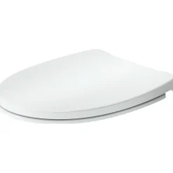 Duravit Abattant WC plastique Ovale Blanc, Lunette toilettes universel à frein de chute / fermeture amortie - 37x43,3x4,8cm - Univavo