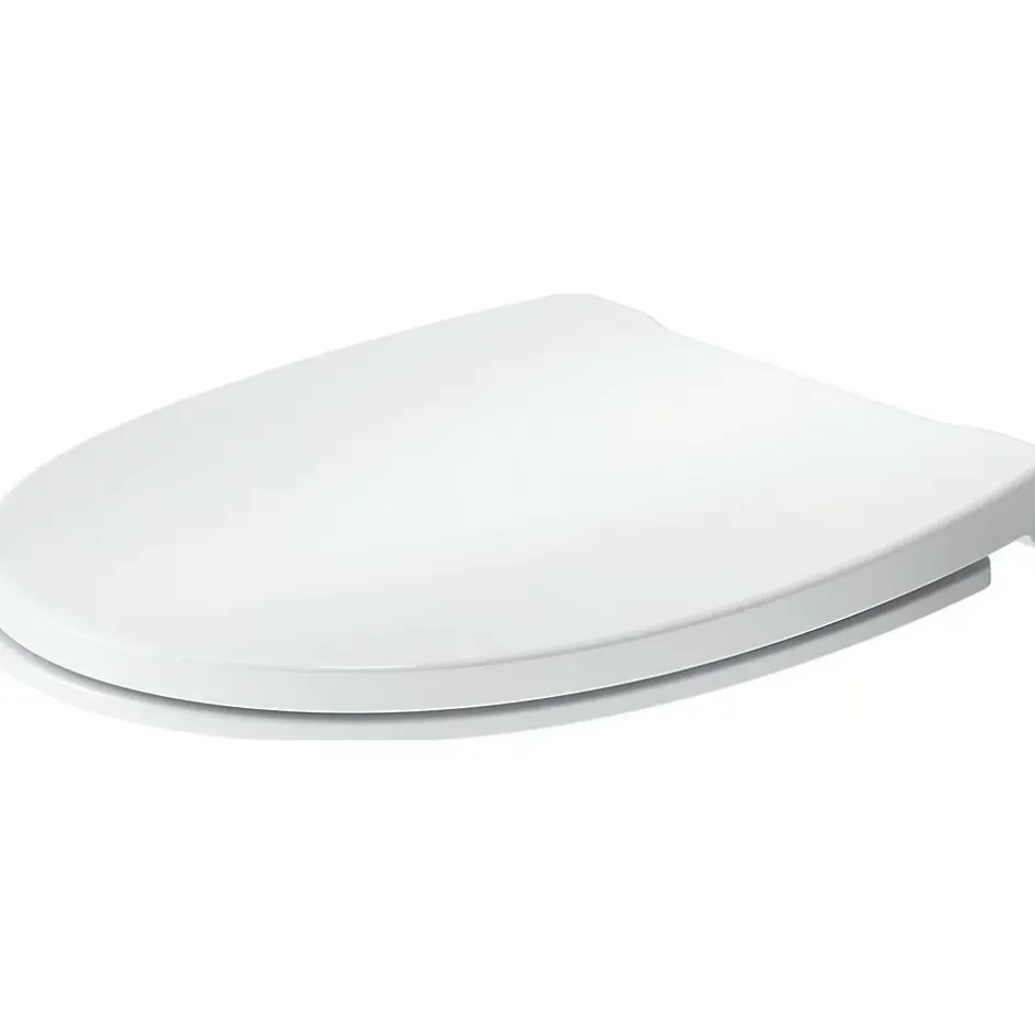 Duravit Abattant WC plastique Ovale Blanc, Lunette toilettes universel à frein de chute / fermeture amortie - 37x43,3x4,8cm - Univavo