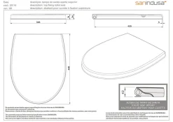 Sanindusa Abattant WC pour WC Easy fixation supérieure blanc (non universel)* Abattant Wc