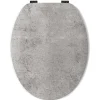 Gelco Design Abattant wc real mdf gris charnières métal noir