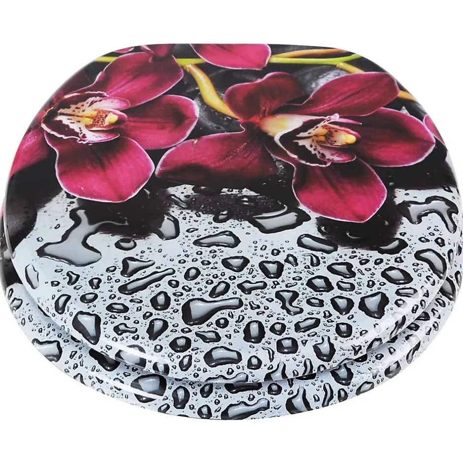 Helloshop26 Abattant WC siège de toilette en mdf rouge