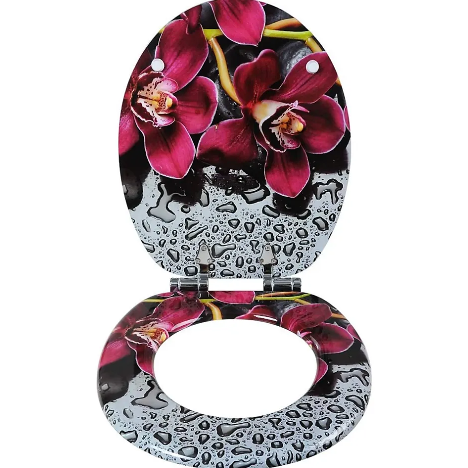 Helloshop26 Abattant WC siège de toilette en mdf rouge