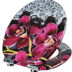 Helloshop26 Abattant WC siège de toilette en mdf rouge