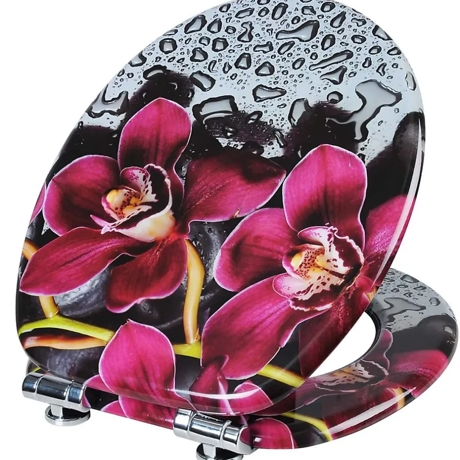 Helloshop26 Abattant WC siège de toilette en mdf rouge