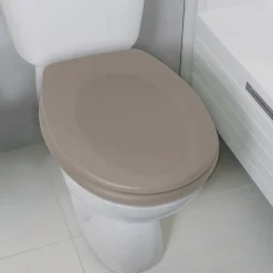 Spirella Abattant wc Thermo dur avec frein de chute NEELA Taupe mat Charnières ABS Chromé