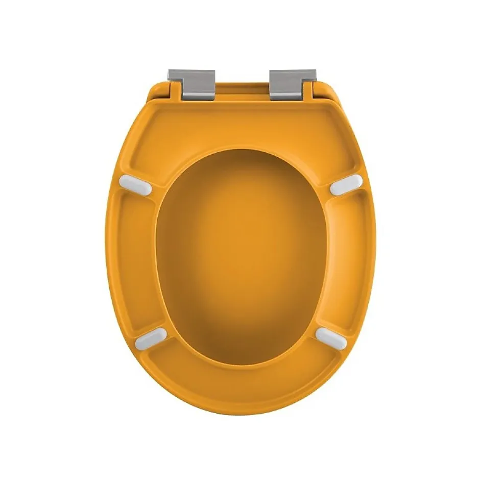 Spirella Abattant wc Thermo dur avec frein de chute NEELA Safran mat Charnières ABS Chromé