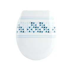 MSV Abattant wc Thermo Dur MALTA Bleu Blanc Charnières PS