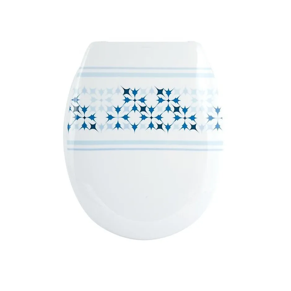 MSV Abattant wc Thermo Dur MALTA Bleu Blanc Charnières PS