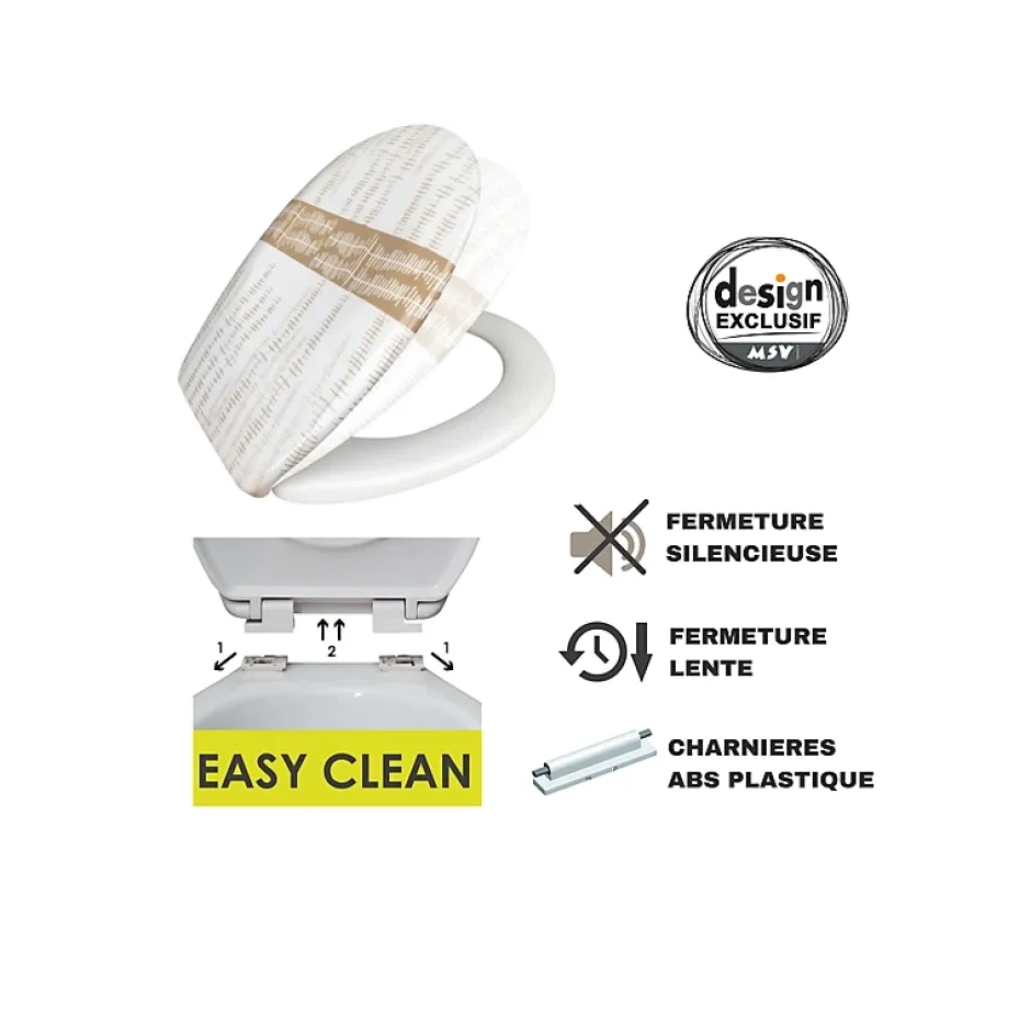 MSV Abattant wc Thermo Dur ONS Beige Charnières PS