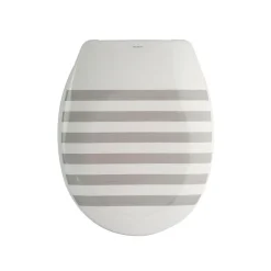 MSV Abattant wc Thermo Dur SEAUVILLE Gris Blanc Charnières PS* Abattant Wc