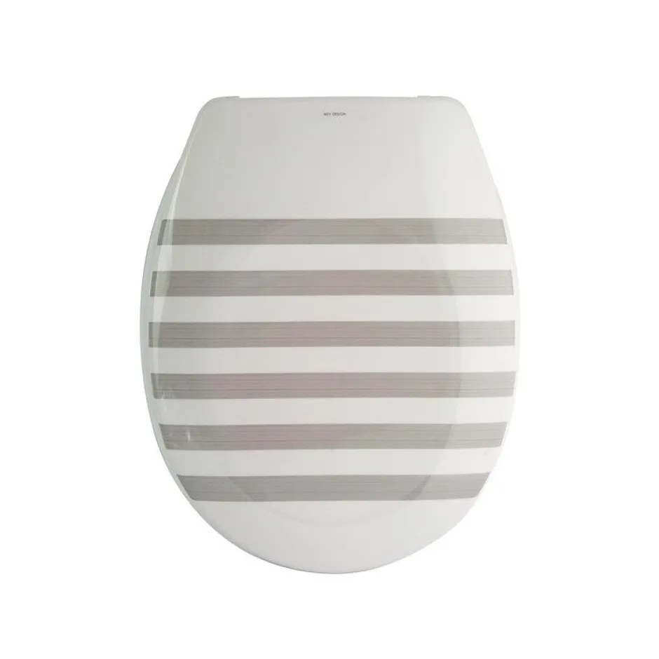 MSV Abattant wc Thermo Dur SEAUVILLE Gris Blanc Charnières PS* Abattant Wc