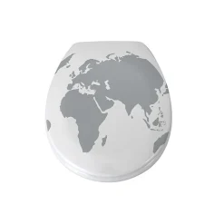 MSV Abattant wc Thermo Dur WORLD Gris Blanc Charnières PS* Abattant Wc