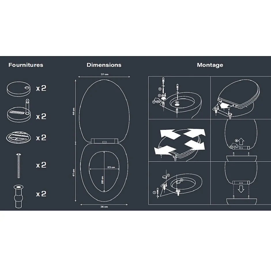 Guy Levasseur Abattant WC Thermodur 44x37x4cm* Abattant Wc