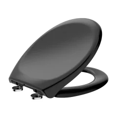 Todot Abattant WC Déclipsable forme Ovale avec Frein de Chute et Charnière Réglable - Noir* Abattant Wc