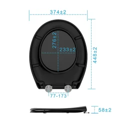Todot Abattant WC Déclipsable forme Ovale avec Frein de Chute et Charnière Réglable - Noir* Abattant Wc