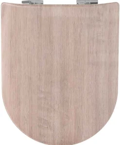 Olfa Abattant wood slim avec descente assistée - Effet bois naturel (47x36.5 cm - Beige)* Abattant Wc