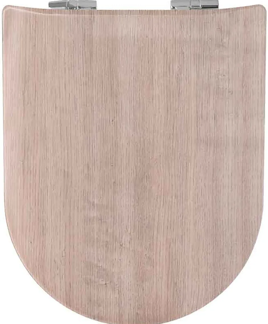 Olfa Abattant wood slim avec descente assistée - Effet bois naturel (47x36.5 cm - Beige)* Abattant Wc