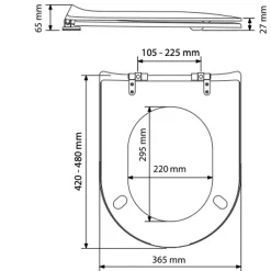 Olfa Abattant wood slim déclipsable - Effet métal précieux (48x36.5 cm - Argent)